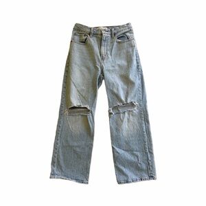 Abercrombie & Fitch Light Blue Distressed Straight Jeans
